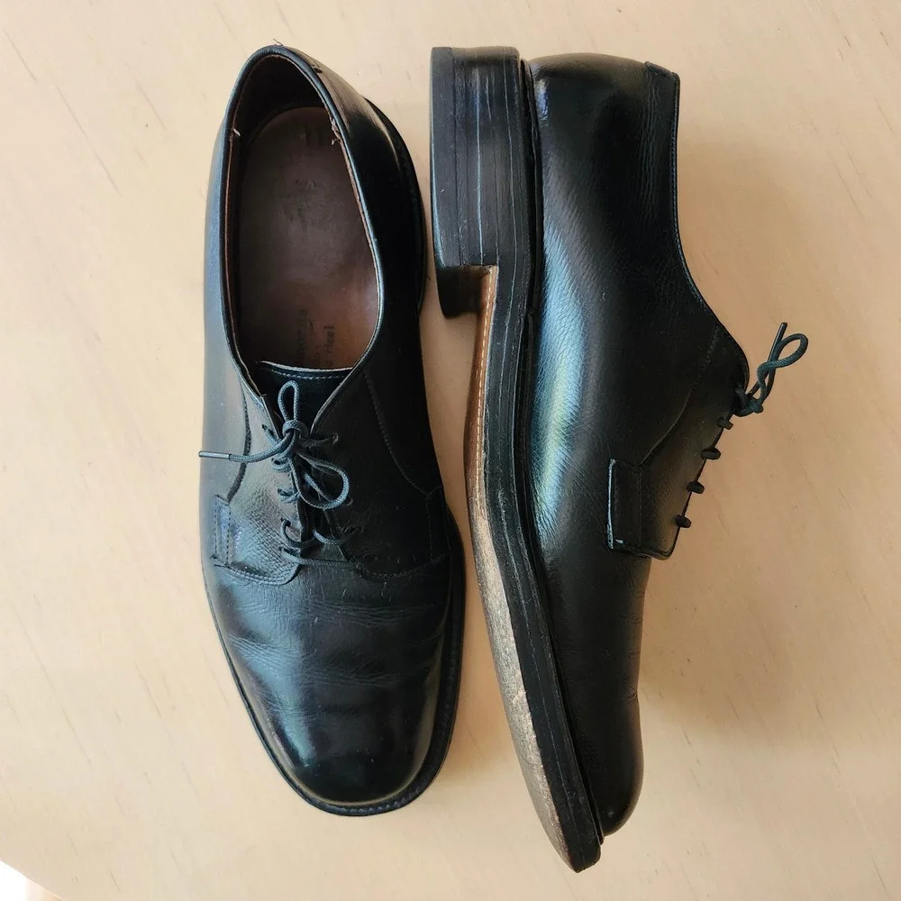 Allen Edmonds Leeds Blucher Oxford Shoes Mens Size 8 Black 9518 USA Leather